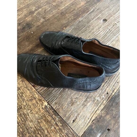 Zelli Made in Italy Ostrich Quill Oxford Casual Dress Shoes Size 8.5 M JL - Picture 4 of 10